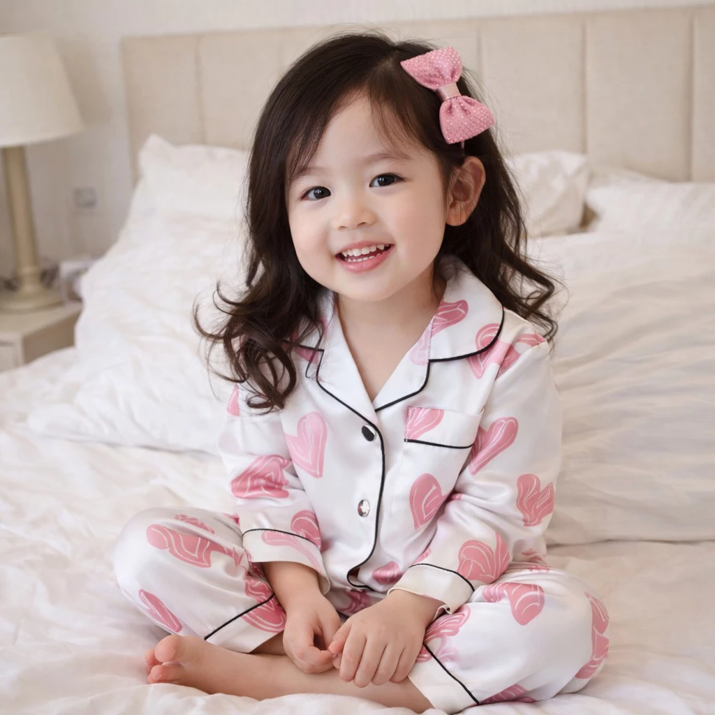 8 đến 24kg - Bộ pijama mặc ngủ cho bé trai bé gái size đại chất vải SATIN cao cấp 089