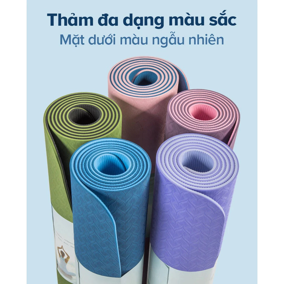 [Top Value] Thảm tập yoga , thảm tập gym TPE 6mm và 8mm 2 lớp cao cấp chống trơn trượt