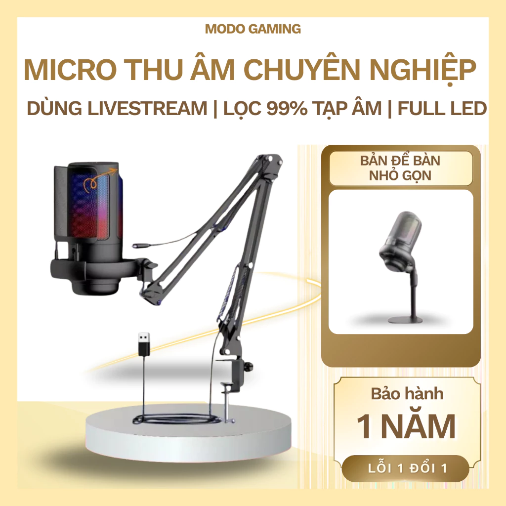 Micro Livestream Thu Âm Chuyên Nghiệp ShouFei ME6S LED RGB, Màng Lọc Tạp Âm, Thu Âm Đa Hướng