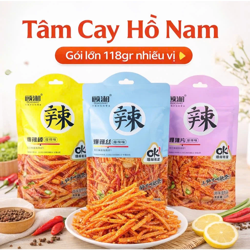 TĂM CAY HỒ NAM – GÓI LỚN 118G – CAY TÊ CUỐN MIỆNG