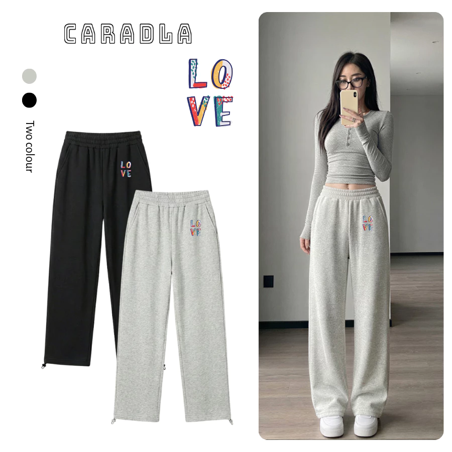 Quần Nỉ Ống Suông, Chất Liệu Nỉ 2 Da Quần Dài Form Rộng Unisex By CARADLA Mã BST03 Cạp Chun Co Giãn