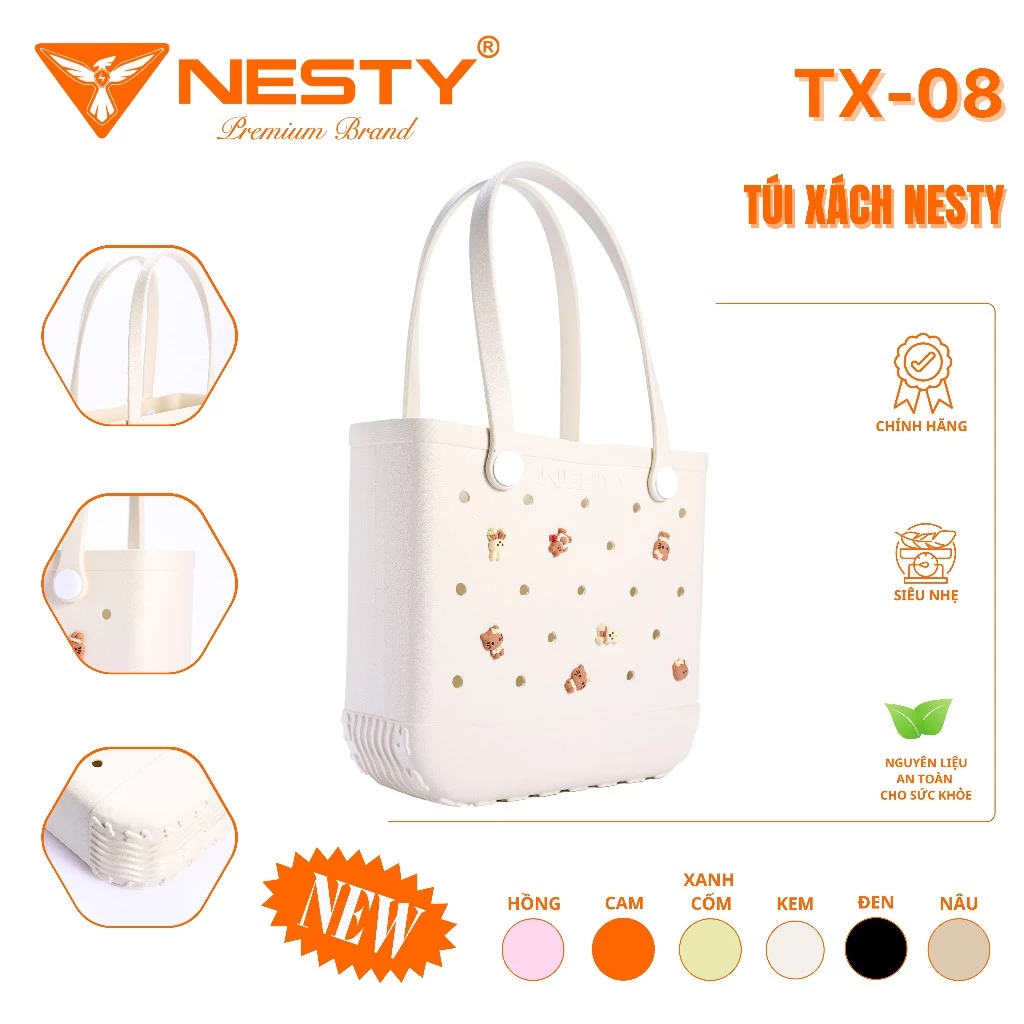 [TX-08] [ KOL ] [Tặng Charm] Túi Xách Đa Năng Chất Liệu EVA Nhãn Hiệu NESTY ( KO2 )