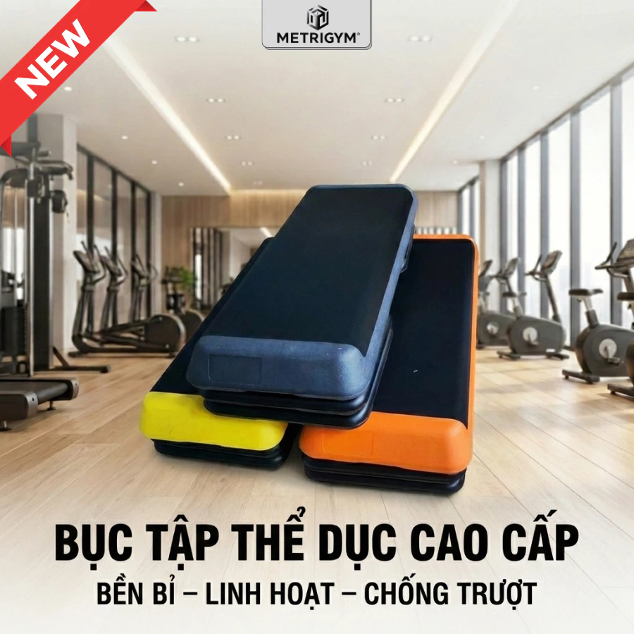 Bục dậm nhảy Aerobic loại 110cm tùy chọn có 4 đế có thể điều chỉnh chiều cao 10 - 15- 20cm