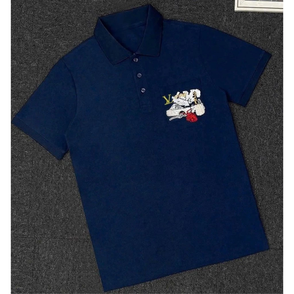 Áo Polo Nam Cổ Bẻ Túi Thêu Nổi | Áo Polo Basic Nam Form Ôm Tôn Dáng Chất Mịn Mát Mặc Sang-AHFASHION
