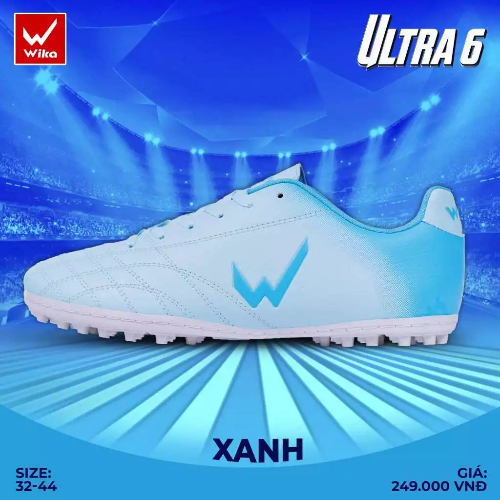 Giày Đá Bóng Wika Ultra 6 Chính Hãng Bóng Đá Sân Cỏ Nhân Tạo Ôm Chân Siêu Nhẹ Chất Liệu Pu Cao Cấp