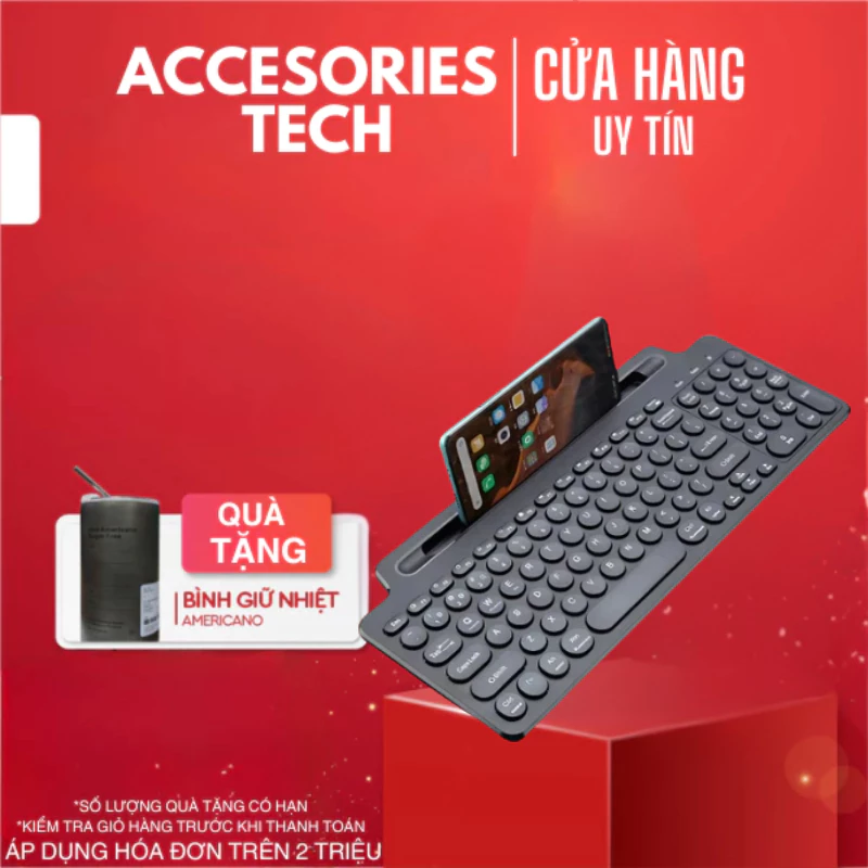 Bàn Phím Không Dây BK569 3 Chế Độ Phù Hợp Các Thiết Bị Có Bluetooth Tiện Lợi