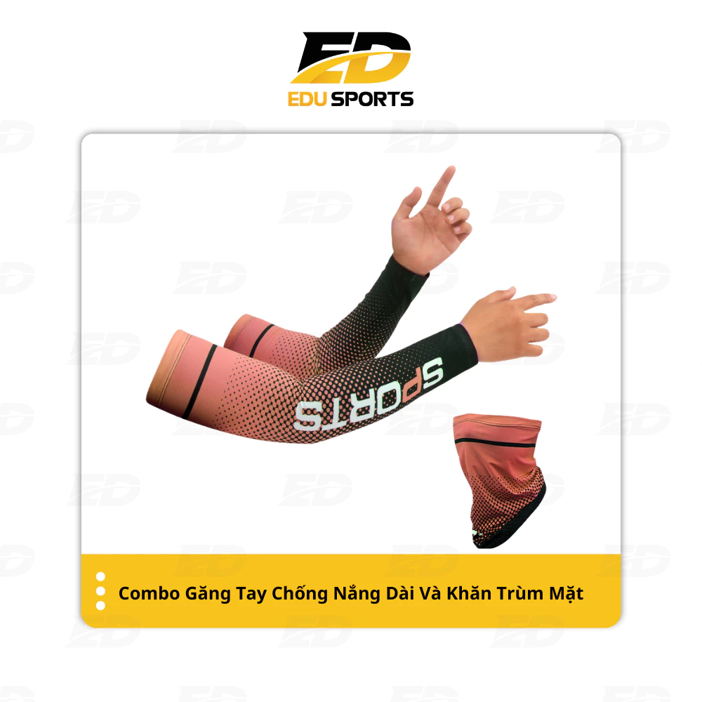 Combo Găng Tay Chống Nắng Dài Và Khăn Trùm Mặt Chống Nắng UV Nam Nữ Thun Lạnh Mát Co Dãn Lái Xe Tiện Dụng
