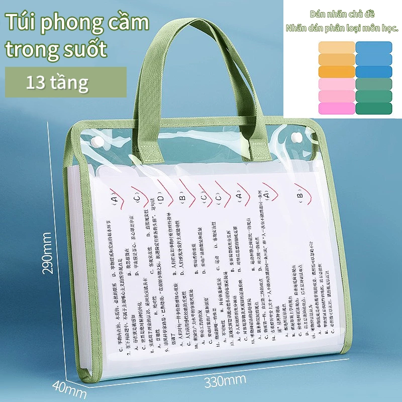 Túi Phong Cầm Trong Suốt Cầm Tay - Kẹp Hồ Sơ, Kẹp Đề Thi, Túi Đựng Tài Liệu A4-quà Tết
