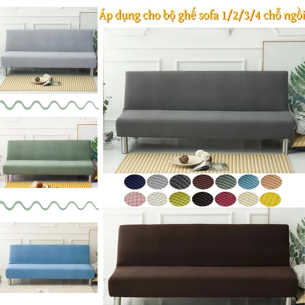 Bọc Ghế Sofa BED Vải Nhung Gân đủ loại 2 / 3 / 4 Chỗ  Co Giản Đàn Hồi Nhiều màu để lựa chọn