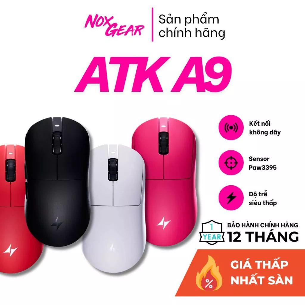 Chuột Gaming Không Dây ATK A9 | ATK A9 SE | ATK A9 Plus | ATK A9 Ultimate | A9 Ultramax | A9 Air - BH 12TH