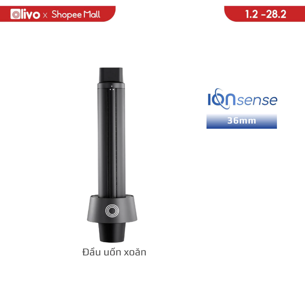 Phụ Kiện Đầu Uốn Xoăn 36mm Cho Máy Sấy Olivo IonSense - Tóc Xoăn Sóng Tự Nhiên, Không Lo Hư Tổn
