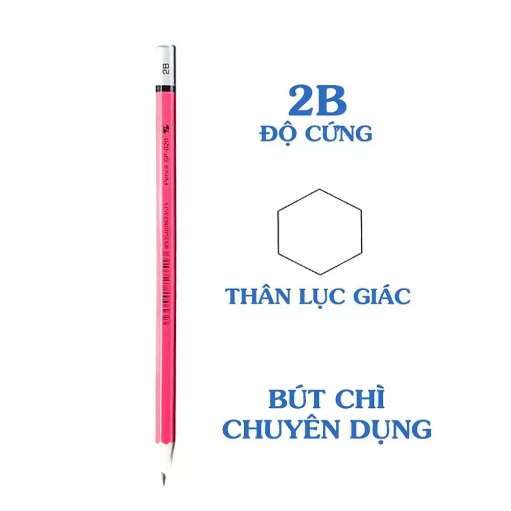 [Hàng tặng không bán] Bút chì gỗ 2B Thiên Long GP-020 thân lục giác dễ cầm nắm chì graphite