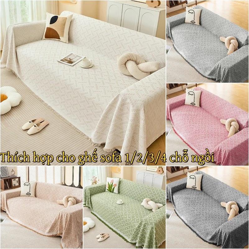 Khăn Phủ Sofa Mền Đắp Thư Giãn Thảm Trải Sàn Decor Chụp Ảnh Loại Một Màu