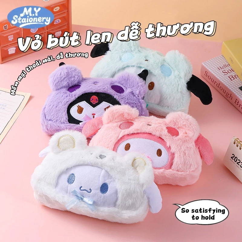 Bóp Bút Kuromi Dễ Thương – Túi Đựng Bút/Trang Điểm Dung Tích Lớn Siêu Mềm