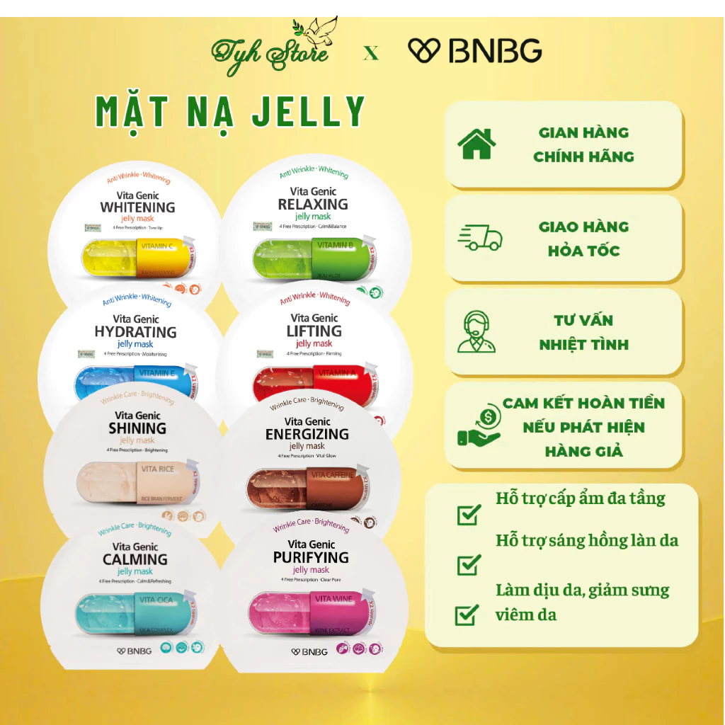 Mặt Nạ Dưỡng Da Chuyên Sâu BNBG Vita  Genic JELLY Mask 30ml