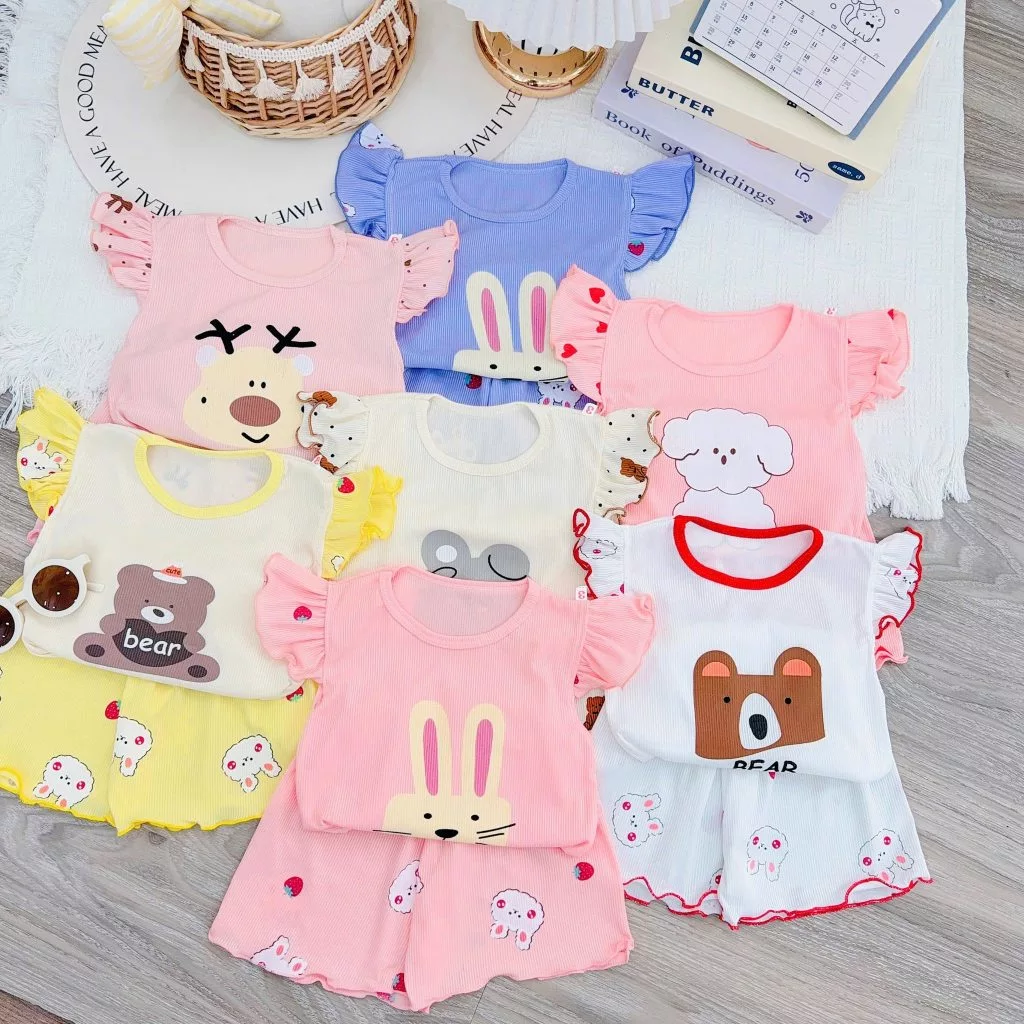 Bộ cộc tăm lạnh TN cánh tiên in hình cho bé gái