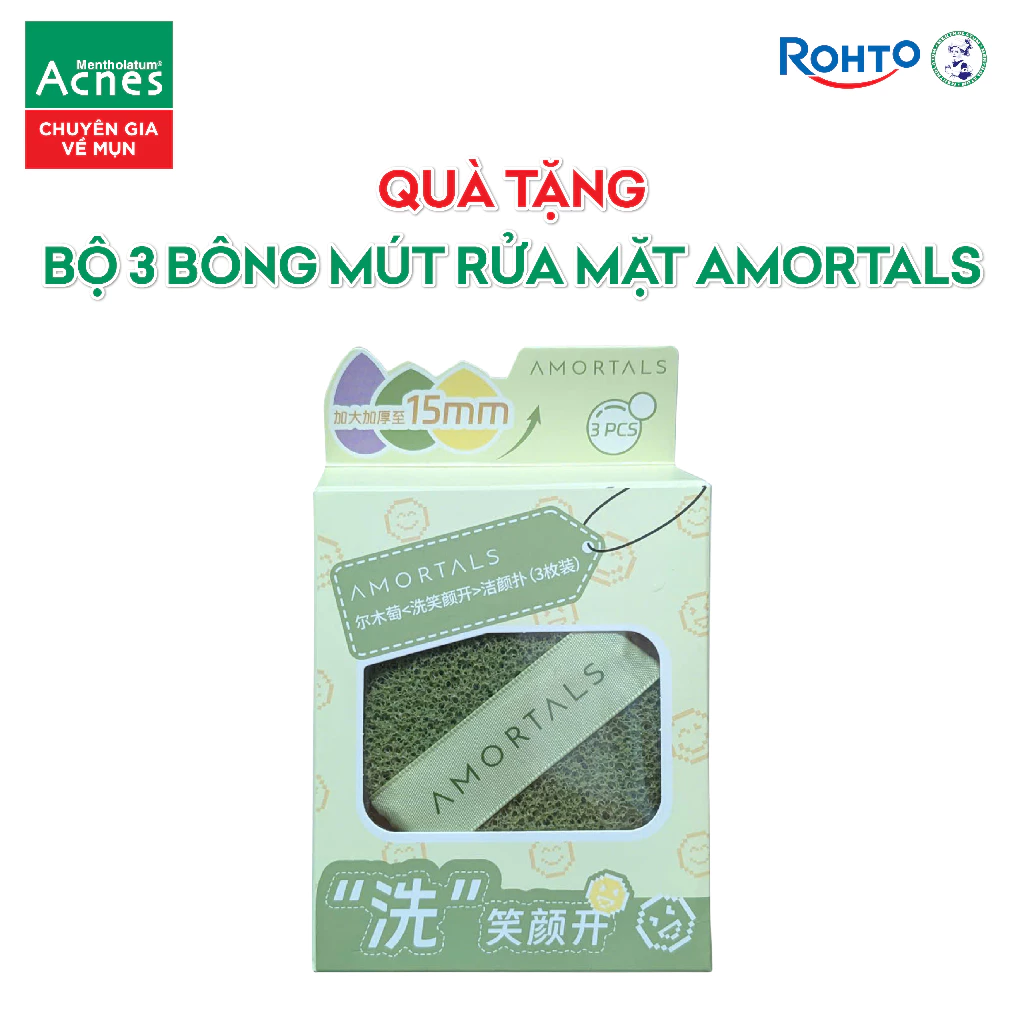 [QUÀ TẶNG KHÔNG BÁN] Bộ 3 bông mút rửa mặt giọt nước Amortals