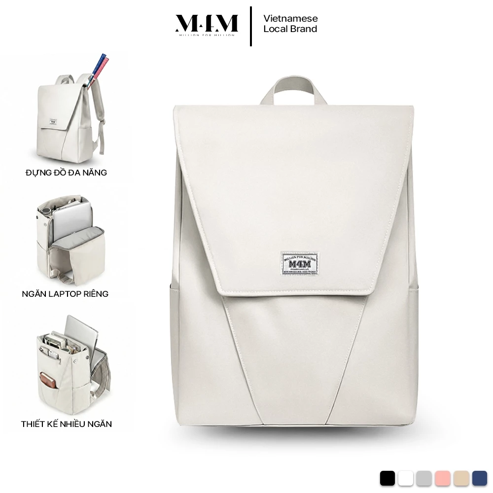 Balo đi học đựng laptop 15.6 inch M4M FANCY Backpack BM006 Cặp nữ nam chống nước nhiều ngăn