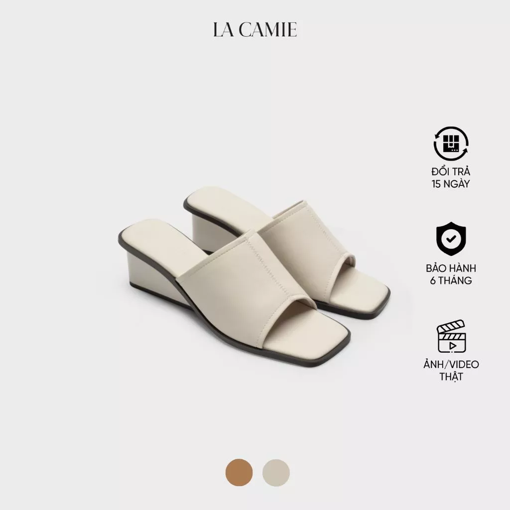 Dép xuồng cao chất liệu Da Microfiber với thiết kế cao cấp mền mại thương hiệu La Camie DX6B0143