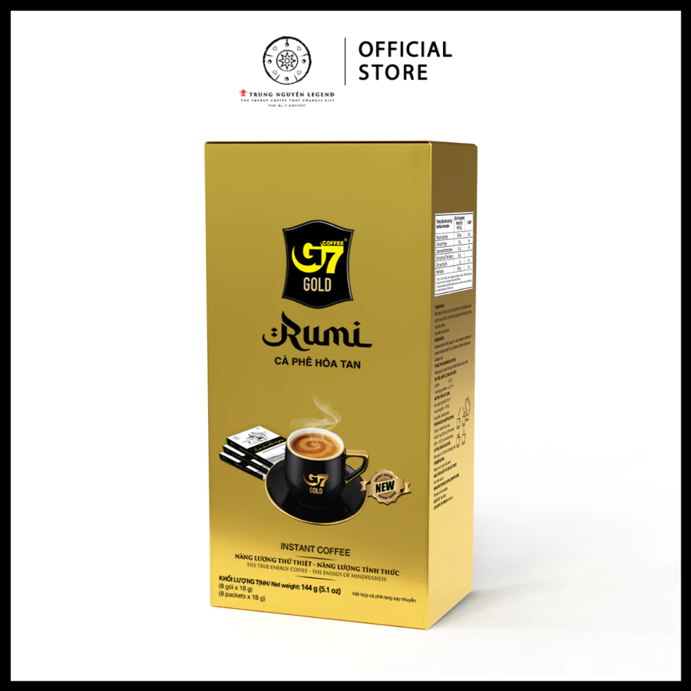 Trung Nguyên Legend - Cà phê sữa hòa tan G7 Gold Rumi - Hộp 8 gói x 18gr