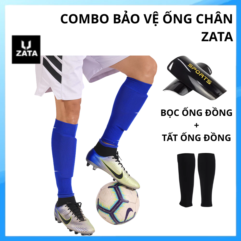 Combo bảo vệ ống chân thể thao & đá bóng ZATA: Bọc Ống Đồng + Tất Ống Đồng chất lượng cao, bảo vệ toàn diện