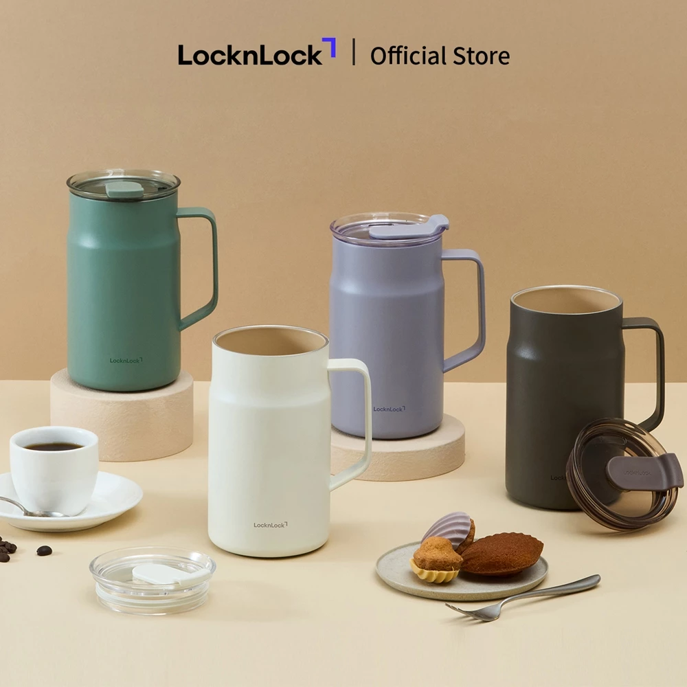 Ly Giữ Nhiệt LocknLock Metro Ceramic Mug LHC4282_C 600ml, Hàng Chính Hãng, Thép Phủ Sứ - T2CMALL