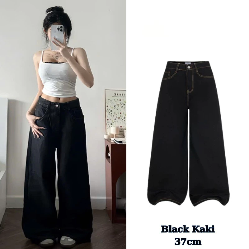 Quần   KAKI Jeans Ống Rộng Ver 2 WIDE LEG nhiều màu - Phong Cách Hàn Quốc dáng dài lưng cao form unisex