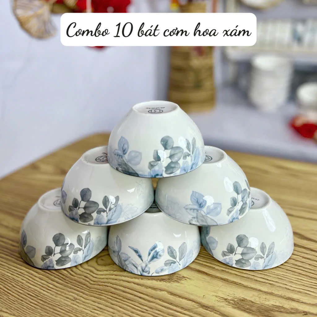 ✅Combo 10 Bát Cơm✅ Chén Ăn Cơm Sứ Bát Tràng Cao Cấp Sang Trọng