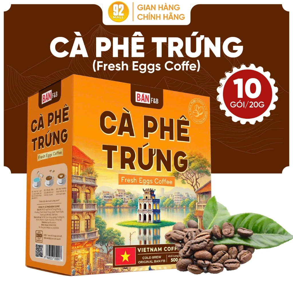[HOT] Cà Phê Trứng Hộp 10 Gói Thương Hiệu Bản F&B Chuẩn Việt Đậm Vị Ngon Khó Cưỡng