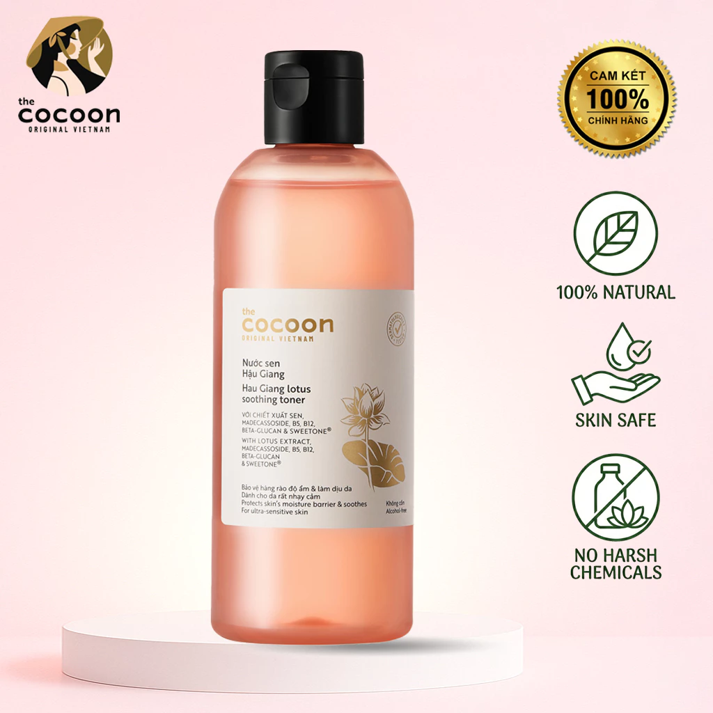 💧 Toner Sen Hậu Giang Cocoon 310ml – Chính Hãng, Dịu Da, Mỹ Phẩm Thuần Chay, Cân Bằng Da Tự Nhiên