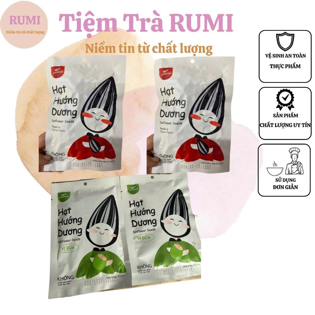 Sỉ 100 gói   Hướng dương nguyên vị gói 55g . hướng dương wings