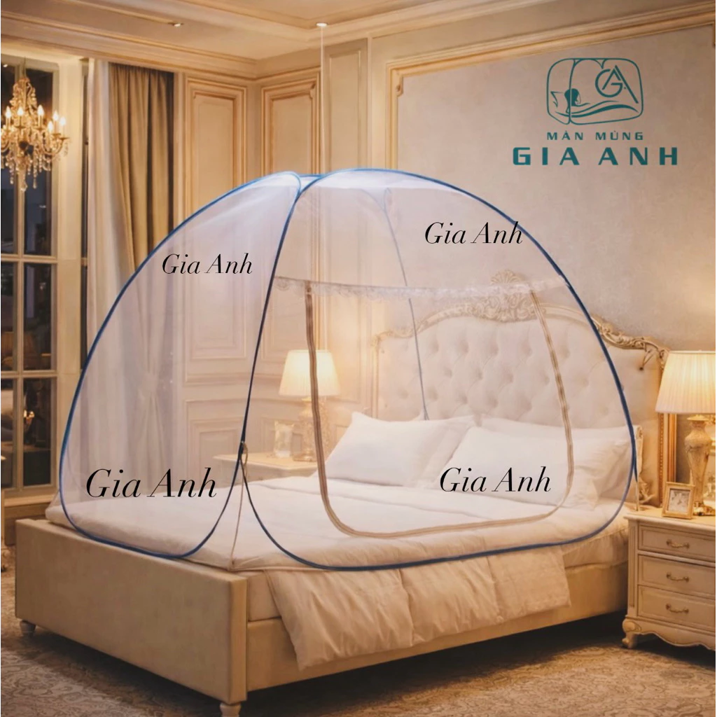 [Mẫu 2026] Mùng Màn Chụp Tự Bung CAO CẤP GIA ANH, Chống Muỗi Hiệu Quả, Vải Màn Mắt Dày, Li Nhỏ