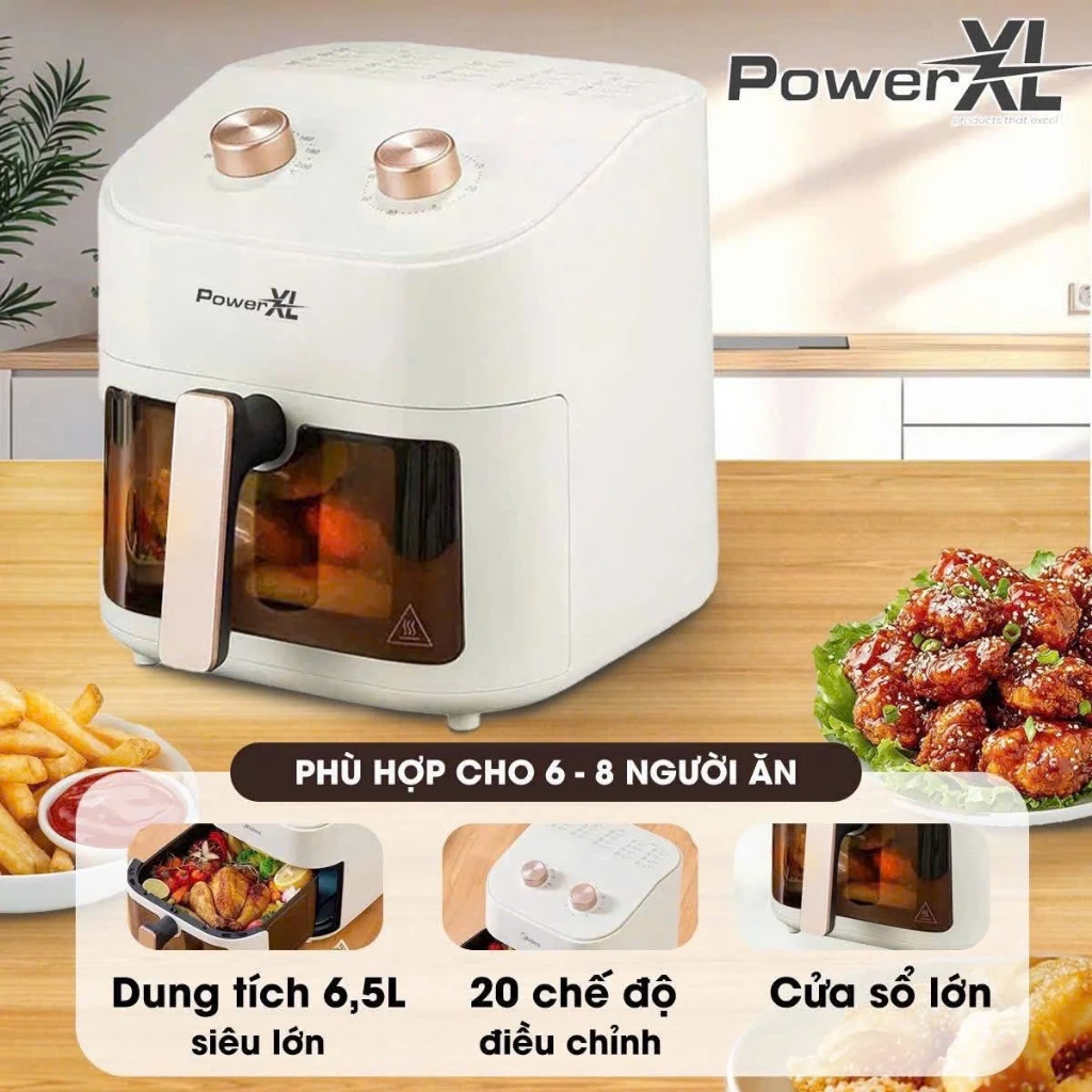 Nồi Chiên Không Dầu PowerXL-  Chiên Nướng Ít Dầu, Chính Hãng,Bảo Hành 12 Tháng