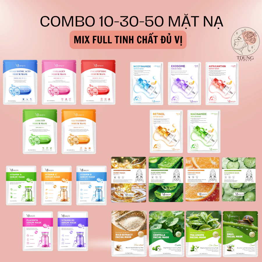 Combo 10 - 20 - 50 Miếng Mặt nạ Serum Tinh Chất Cao Cấp Set Mask Dưỡng Da Dưỡng Ẩm Nội Địa Trung
