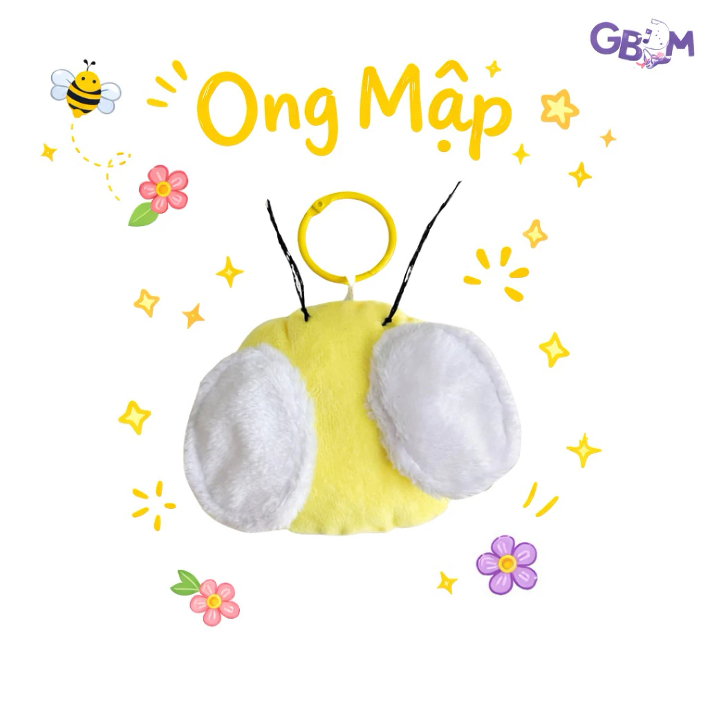 Móc Khoá Gấu Bông Đình May ONG MẬP