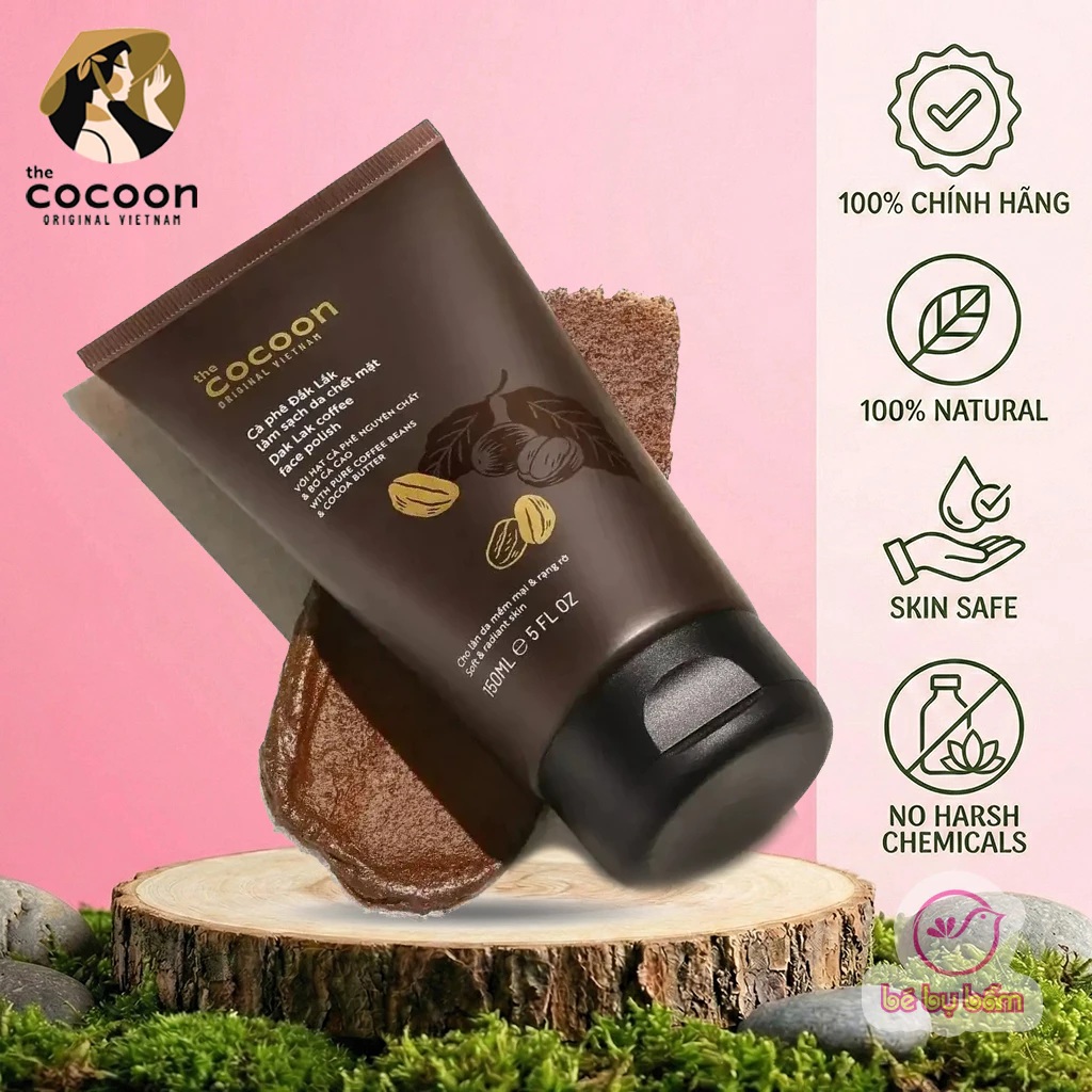✨ Tẩy Da Chết Cà Phê Đắk Lắk Cocoon, TDC Mặt và Body – Mỹ Phẩm Thuần Chay, lành tính, Chính Hãng