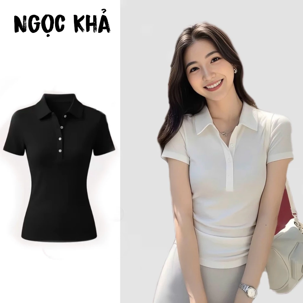 [ MỞ BÁN ] Áo thun cộc tay cổ đức ,chất áo cotton zip ôm body, áo polo cộc tay dáng ôm cao cấp
