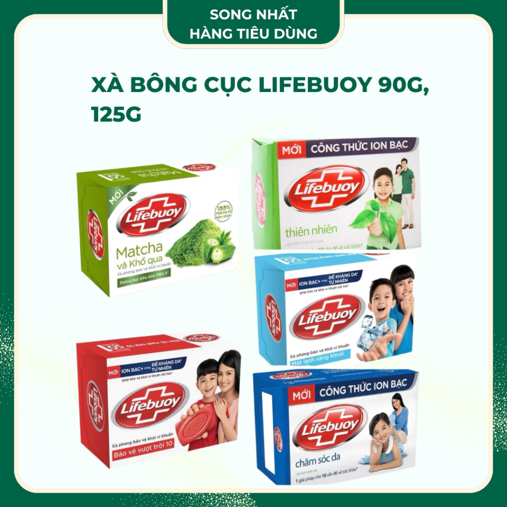 Xà Bông Cục Diệt Khuẩn Lifebuoy Matcha Và Khổ Qua 90g và 125g
