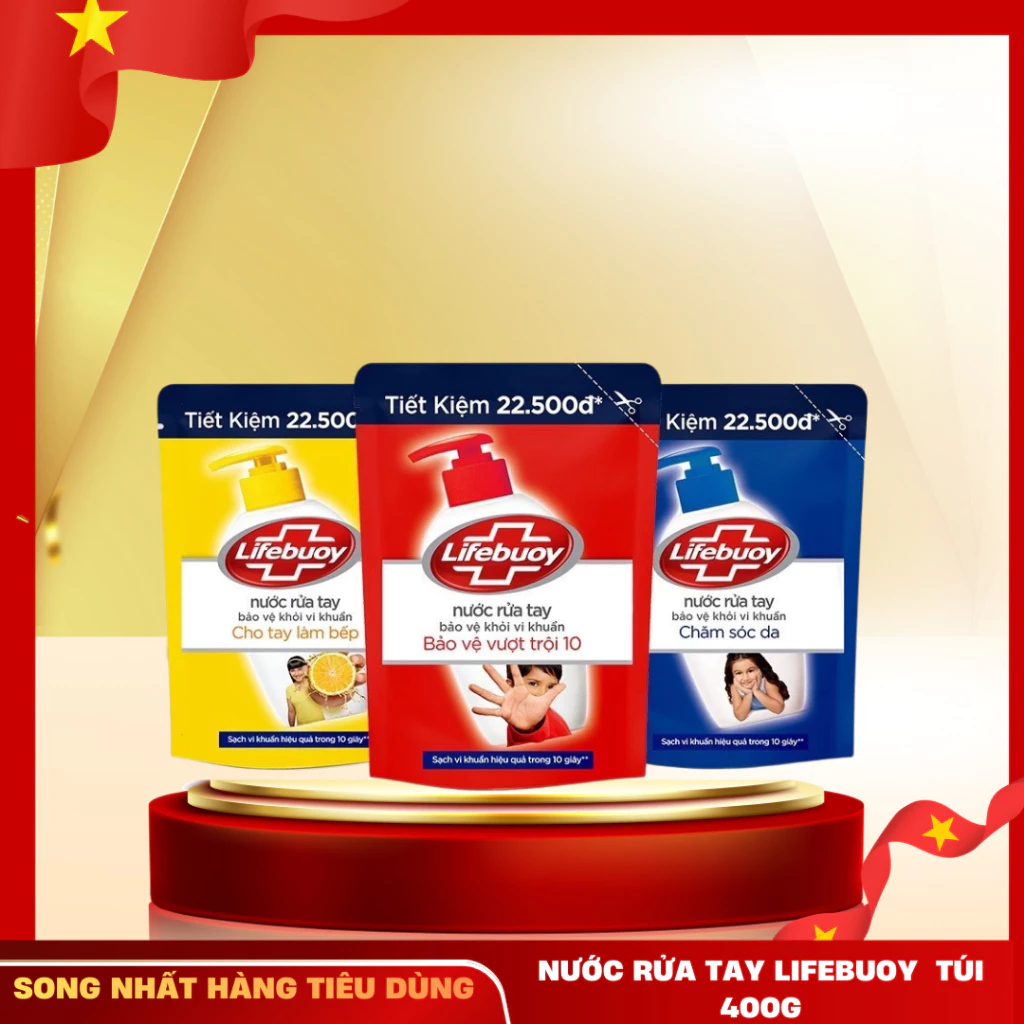 Nước Rửa Tay LIFEBUOY Diệt Khuẩn Túi 400g