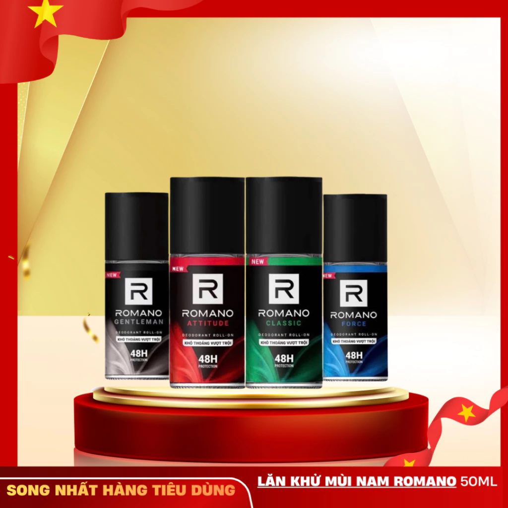 Lăn khử mùi nam Romano 4 mùi hương nước hoa quyến rũ 50ml