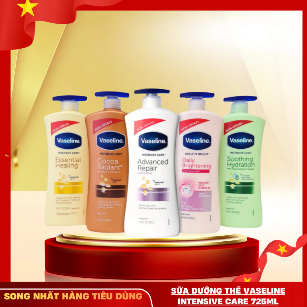 (CÓ TEM PHỤ) Dưỡng thể làm trắng Vaseline healthy Bright Vitamin B3 725ml