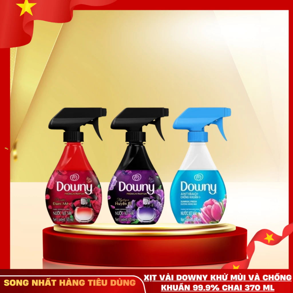 Xịt Vải DOWNY Khử Mùi Và Chống Khuẩn 99.9% Chai 370 ML Hương Nắng Mai/ Huyền Bí/ Đam Mê