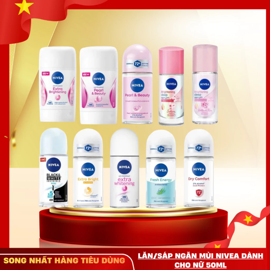 Lăn Ngăn Mùi NIVEA Sáng Mịn | Mờ Thâm | Se Khít Lỗ Chân Lông ĐỦ MÙI