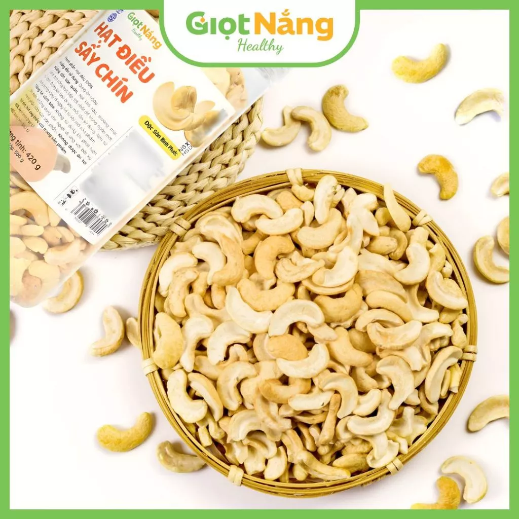 Hạt Điều Sấy Chín Sạch Vỏ Chất Lượng Thơm Ngon Giòn Bùi từ Nông Sản Giọt Nắng Dịp Tết Trung Thu