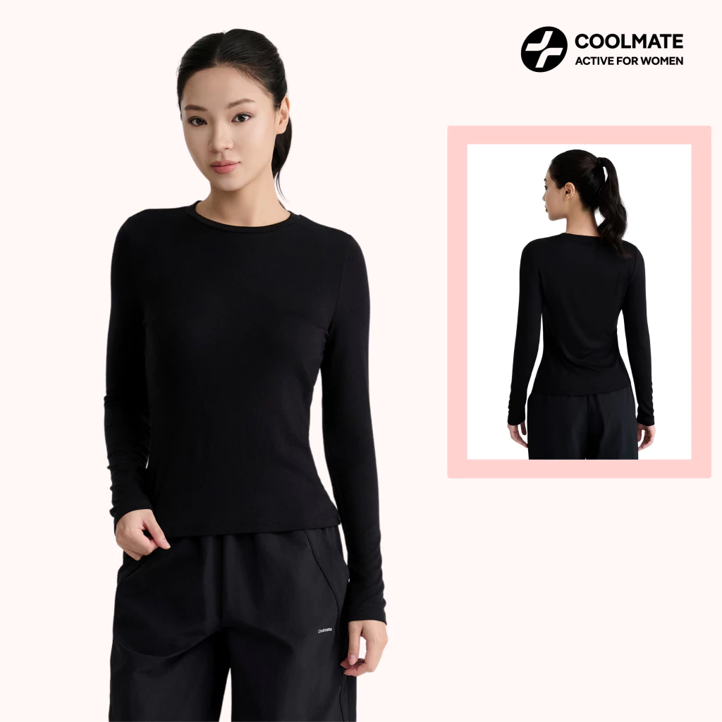Áo giữ nhiệt Nữ Ex-Warm cổ thấp áo thể thao giữ ấm tốt mềm mại - Coolmate Active For Women