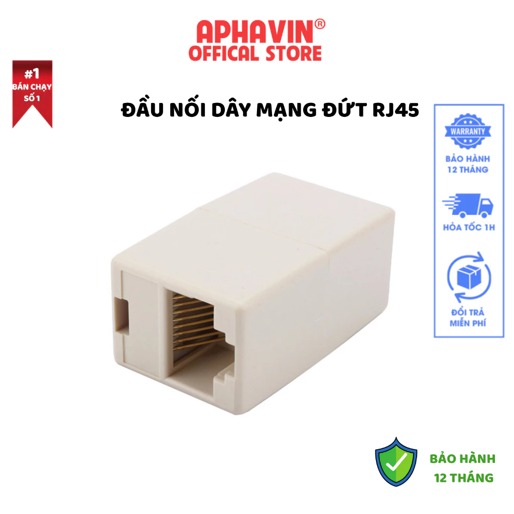 Đầu Nối Cáp Mạng RJ45 Chuẩn Cat6 Cao Cấp - Đầu Nối 2 Dây Mạng LAN Âm, Mở Rộng Khoảng Cách Kết Nối, Giữ Nguyên Tốc Độ 1Gb