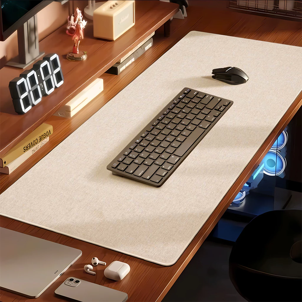 Lót chuột FBB cao cấp Techstar Deskmat bề mặt vải lanh và cotton chống nước, chuyên gaming, văn phòng