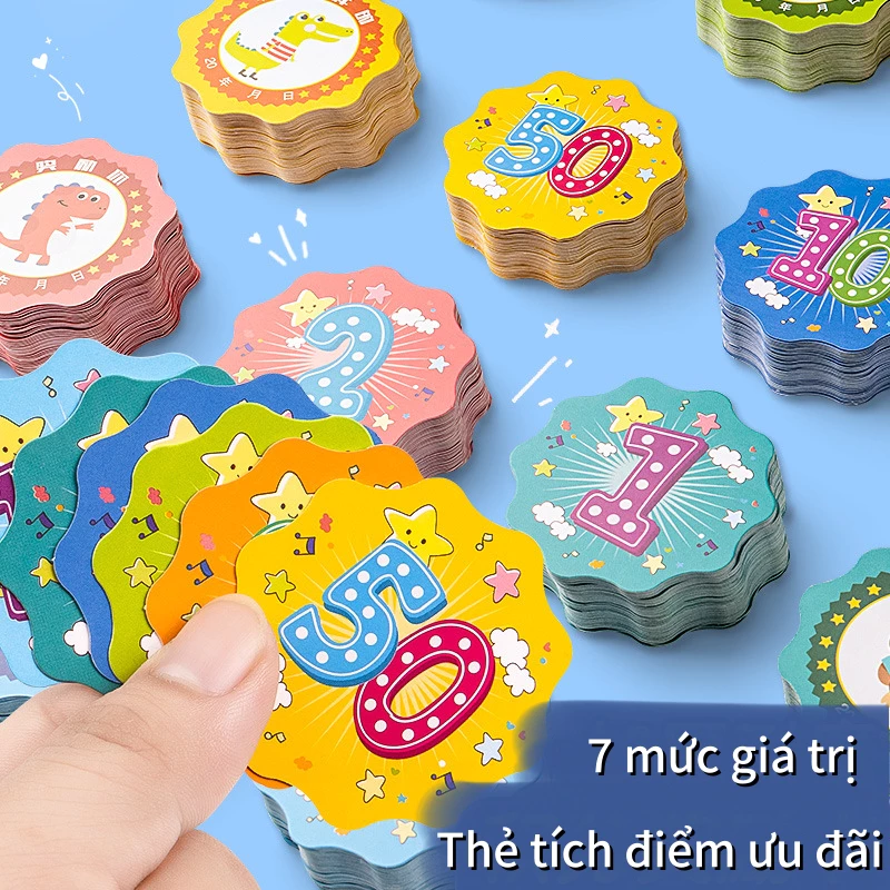 Thẻ tích xu – Thẻ thưởng hình hoa – Thẻ động viên, khuyến khích học sinh-quà Tết