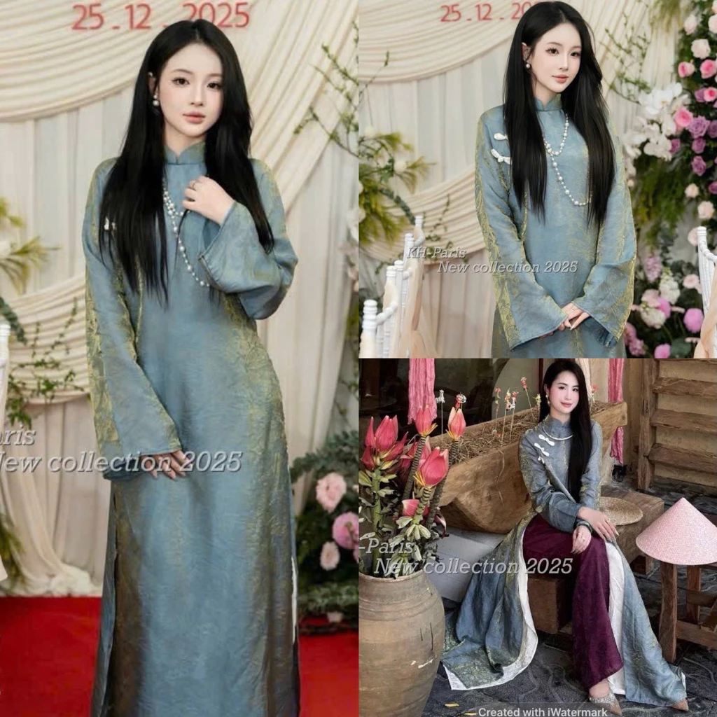 DAISIES ĐÀ NẴNG Áo Dài HẠ YÊN HY Lụa Gấm 4 Tà Hàng Loại 1 (Có Sẵn Ship Hoả Tốc) Áo Dài Tết 2026