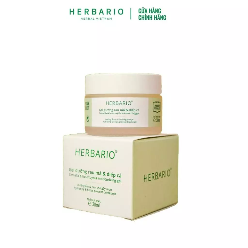 Gel dưỡng rau má & diếp cá 30ml Herbario thuần chay